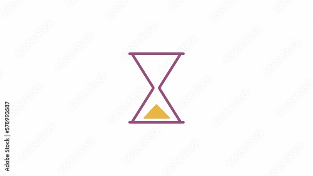 Aufkleber animated sand timer indicator. sandglass watch. 4k video footage with alpha channel transparency. we