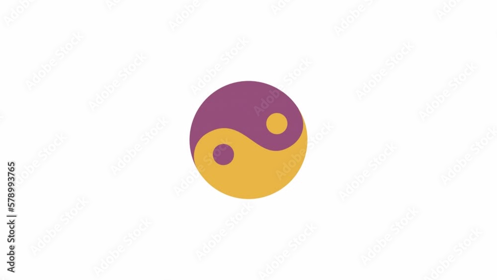 Aufkleber animated yin yang symbol indicator. opposite energies. 4k video footage with alpha channel transpare