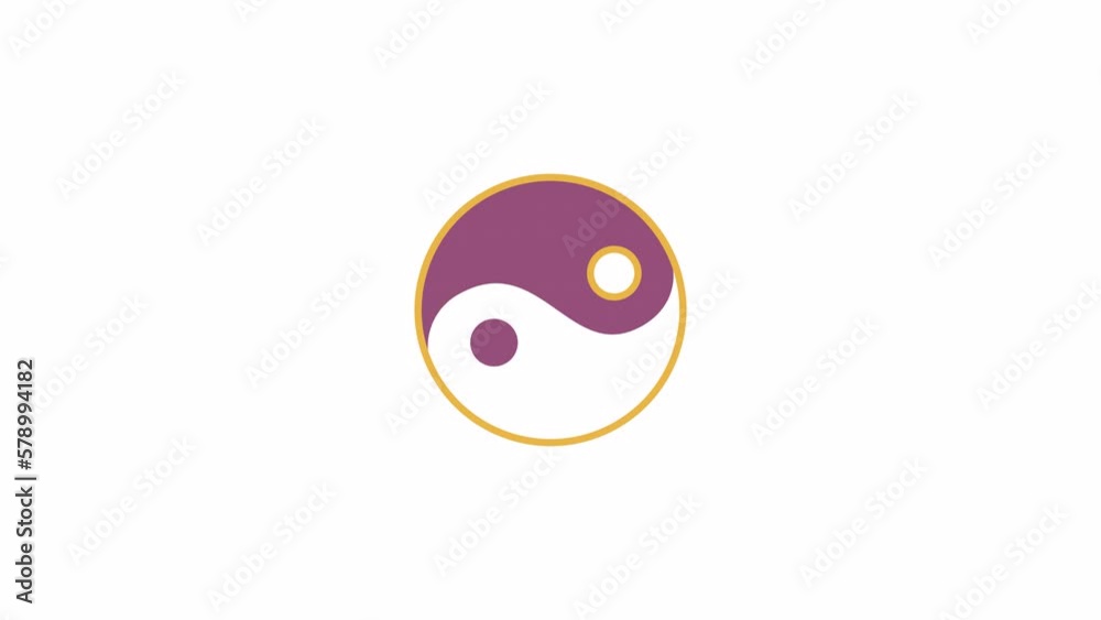 Aufkleber animated yinyang harmony indicator. chinese taoism. 4k video footage with alpha channel transparency