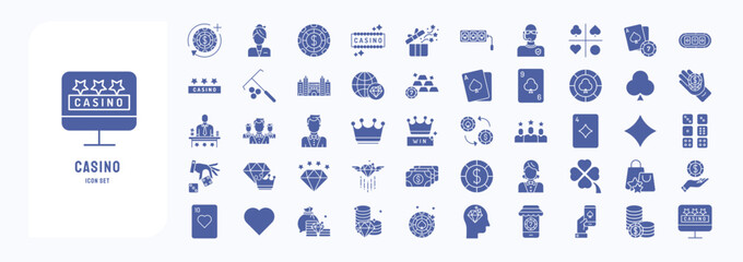 Collection of Casino and gambling icon set