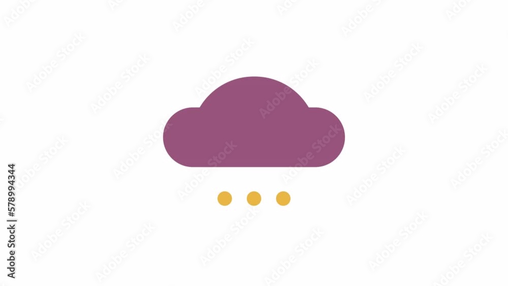 Fototapete animated cloud with drops indicator. raining droplets. 4k video footage with alpha channel transpare