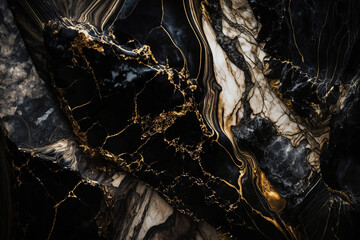 Black and Gold Marble Luxury background texture design for wedding invitation card, cover, packaging, advertasing, fashion, site. Generative ai.