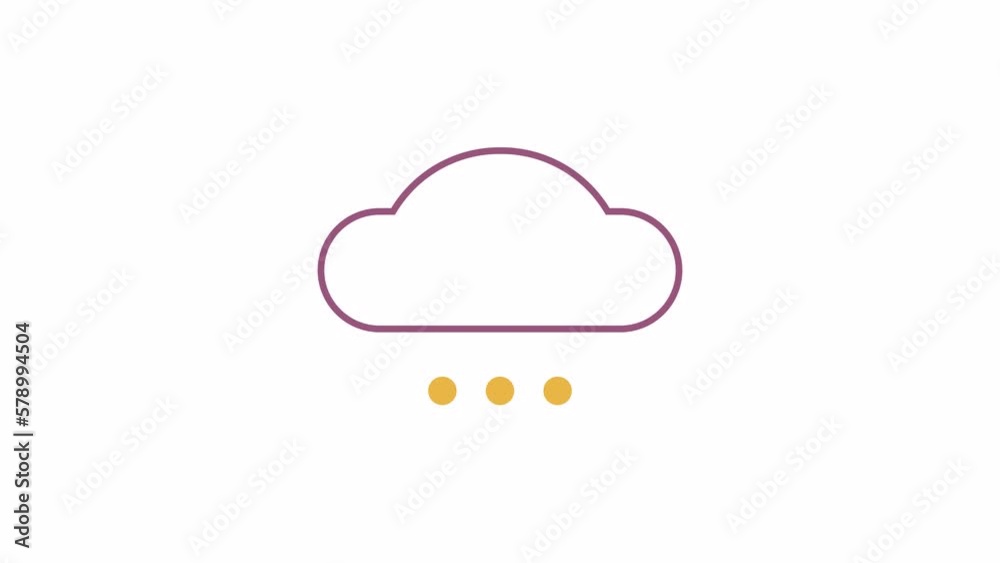 Fototapete animated blank rain cloud indicator. computing service. 4k video footage with alpha channel transpar
