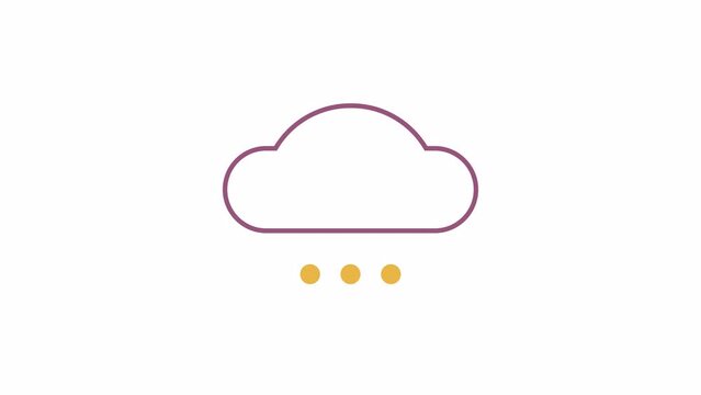 Animated blank rain cloud indicator. Computing service. 4K video footage with alpha channel transparency. Website preloader. Download, upload progress. Simple loading icon animation for web UI design