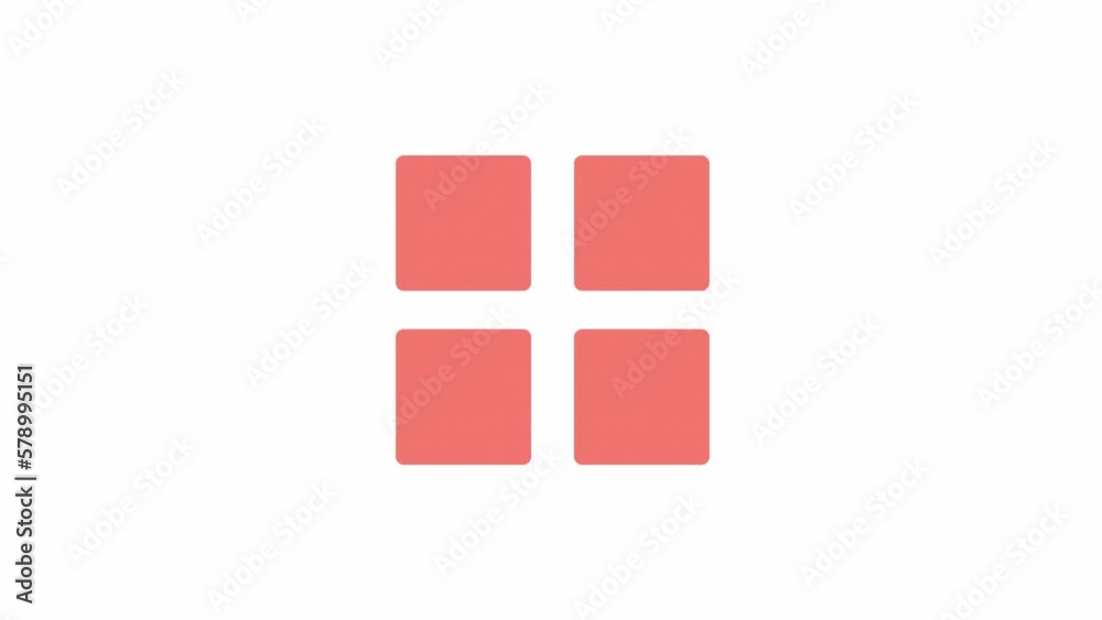 Fototapete animated splitting squares indicator. transformation. 4k video footage with alpha channel transparen