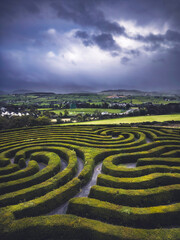 Fototapeta The peace maze è un bellissimo labirinto situato in uno splendido parco tra l'Irlanda e l' Irlanda del nord. Perdersi è molto facile. obraz