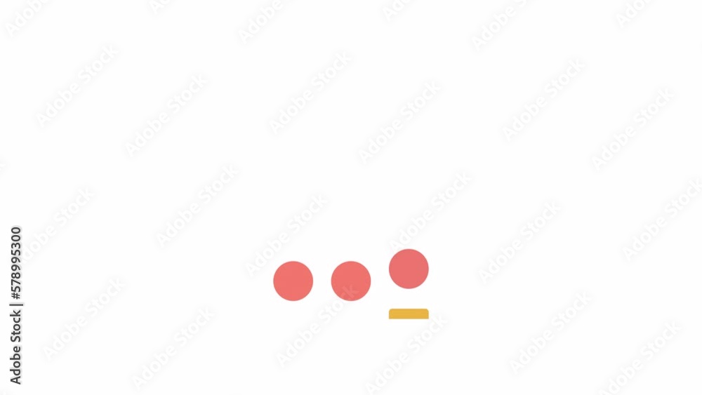 Fototapete animated unexpected indicator. dots on sticks. 4k video footage with alpha channel transparency. web