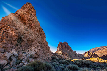 Felsformation im Teide- Nationalpark auf Teneriffa am Tag