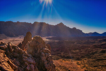 Felsformation im Teide- Nationalpark auf Teneriffa am Tag