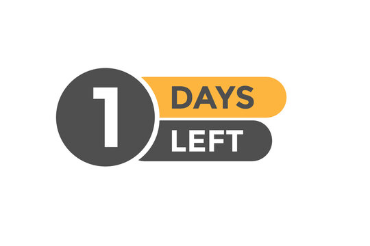 1 days Left countdown template. 1 day Countdown left banner label button eps 10

