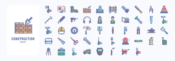Collection of Construction tools icon set