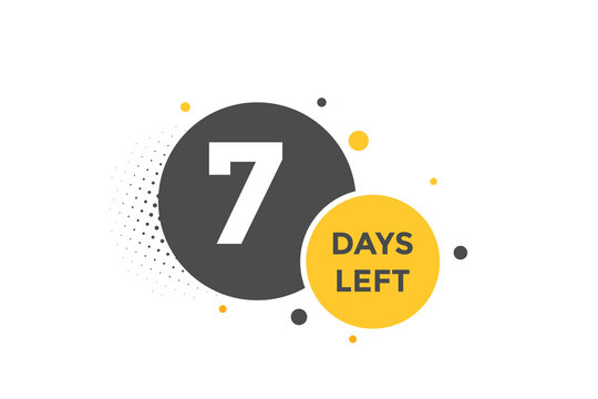 7 days Left countdown template. 7 day Countdown left banner label button eps 10