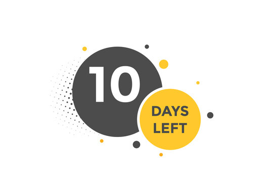 10 days Left countdown template. 10 day Countdown left banner label button eps 10

