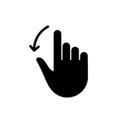 Hand Finger Swipe and Drag Down Silhouette Icon. Pinch Screen, Rotate on Screen Glyph Pictogram. Gesture Slide Down Icon. Isolated Vector Illustration