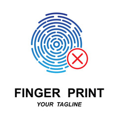 fingerprint identification logo with slogan template