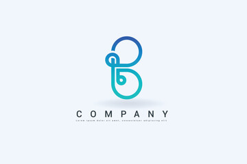 stylish letter b white signature logo design template
