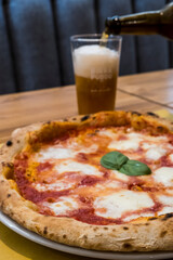 pizza margherita with tomato and mozzarella