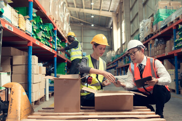 Before exporting to other nations, The product owner meets with the foreman and warehouse personnel...