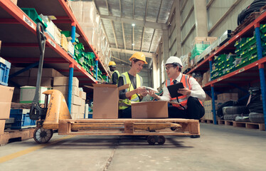 Before exporting to other nations, The product owner meets with the foreman and warehouse personnel...