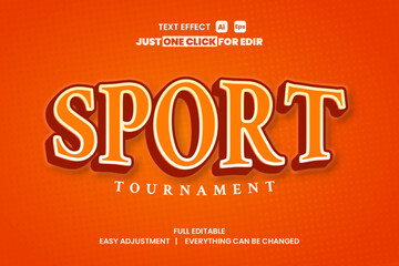 Fototapeta premium Sport day event vector text effect editable