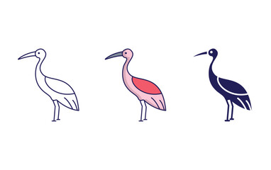 Obraz premium Crane bird vector icon