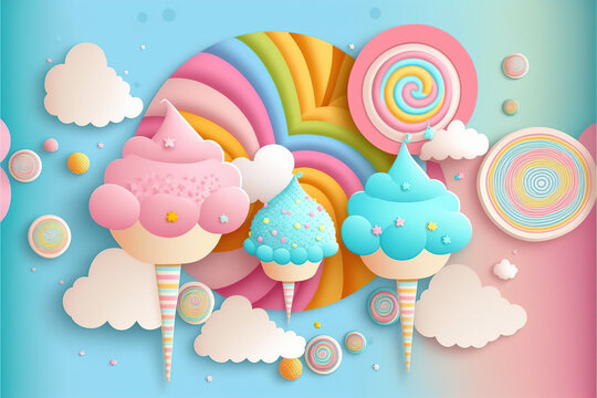 Ilustración de un fondo infantil realizado en ·d. Generative AI © Enrique Micaelo 