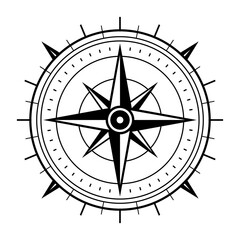 Compass icon. Vector compass icon. Compass black icon. Compass symbol.