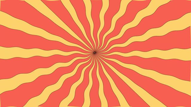 70s style animation background, retro color groovy, spiral, red and yellow