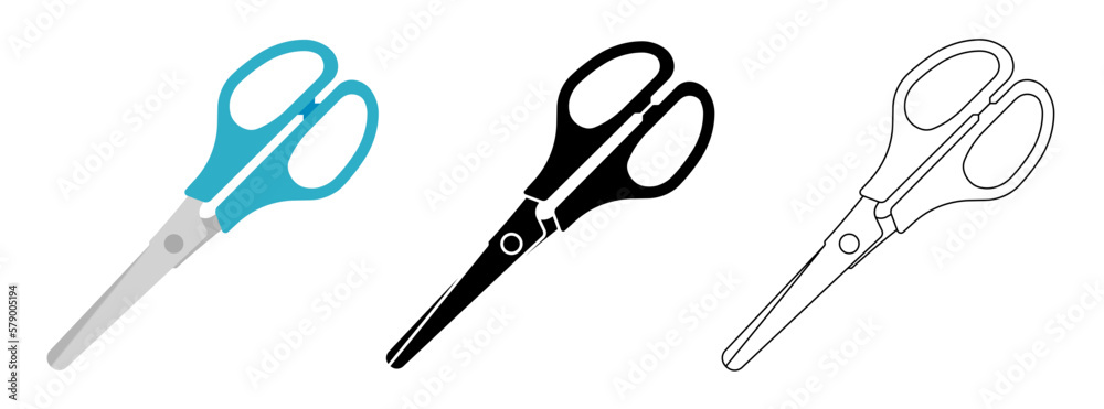 Wall mural scissors icons set. isolated cutting scissors. pictogram of scissor. symbol of cutting. vector illus