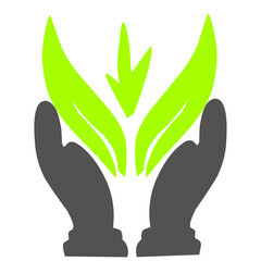 Hand Icon With Leaves