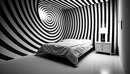 Black and white Abstract 3D Background - Experience the Illusion, AI-Generated