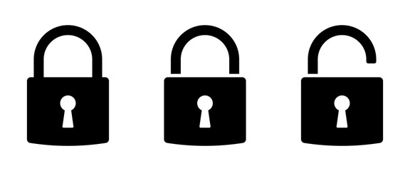  Closed and open locks vector graphic icons collection