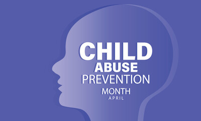 April is  National Child abuse prevention and awareness month. Template for background, banner, card, poster 