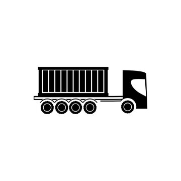 Freight hauling. Logistics hauling. Lorry hauling vector design. Heavy container trailer.