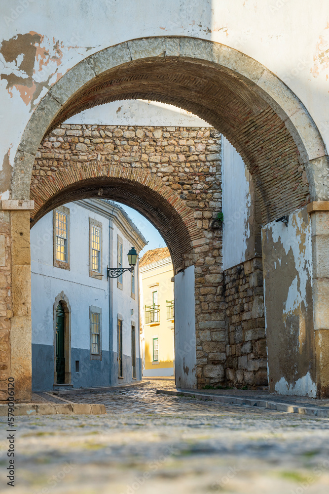 Wall mural one of 4 entrances to the old town in faro, algarve, portugal