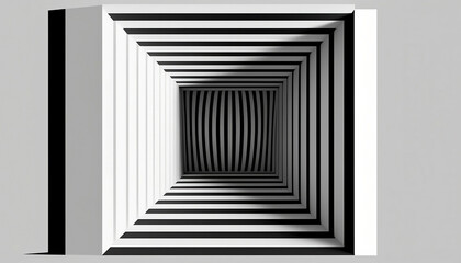 Abstract 3D Background - Black and White Illusion, AI-Generated