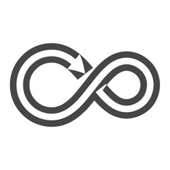 arrow shape infinity symbol icon vector illustration 