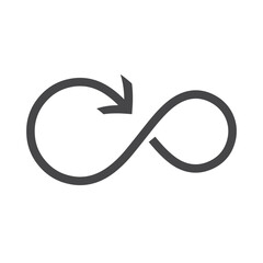 arrow shape infinity symbol icon vector illustration 
