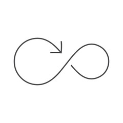 arrow shape infinity symbol icon vector illustration 