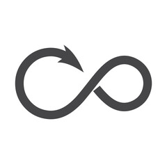 arrow shape infinity symbol icon vector illustration 