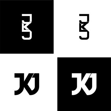 jkj initial letter monogram logo design set