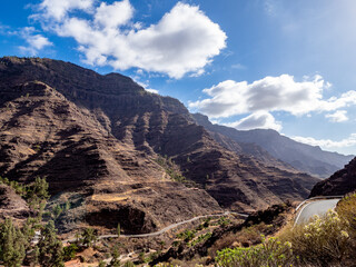 Route dans les montagnes de Grande Canarie
