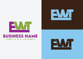 Letter EWT logo design, EWT letter logo