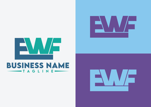 Letter EWF logo design, EWF letter logo