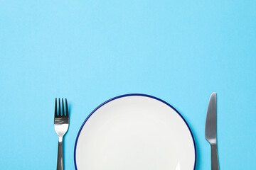 Empty plate, composition for minimal and minimalism concept