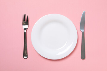 Empty plate, composition for minimal and minimalism concept