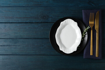 Empty plate, composition for minimal and minimalism concept