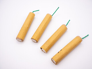 high explosive petards on white background