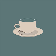 A cup of tea in a flat style - vector illustration.

