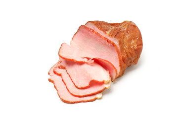 Concept of tasty food, ham, isolated on white background